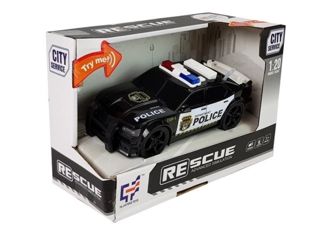 Voiture de police 1:20 Son Fricatif Effets Lumières Noir