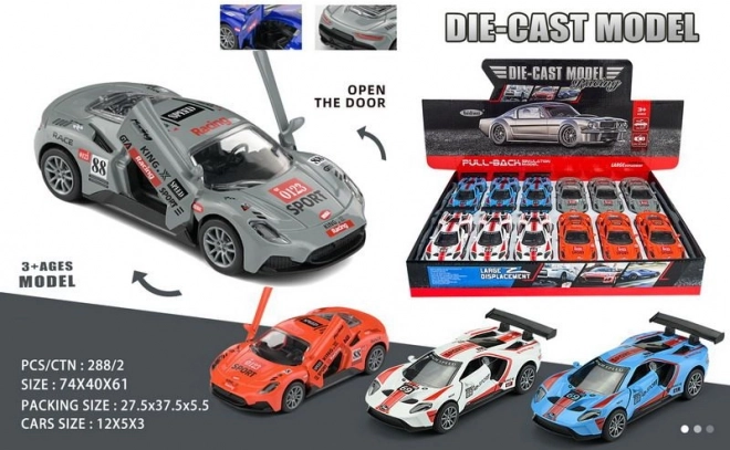 Voiture en métal à rétrofriction 12 cm