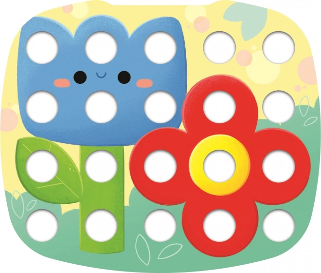 Mosaïque colorée pour enfants en plastique dans une boîte 40x27x6cm 12m+