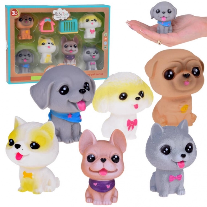 Ensemble de figurines en caoutchouc de chiens
