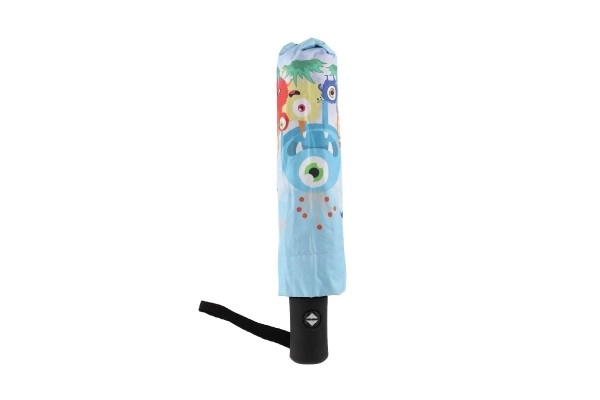 Parapluie Monstre pliant à ouverture automatique tissu/métal 28cm bleu dans un sac