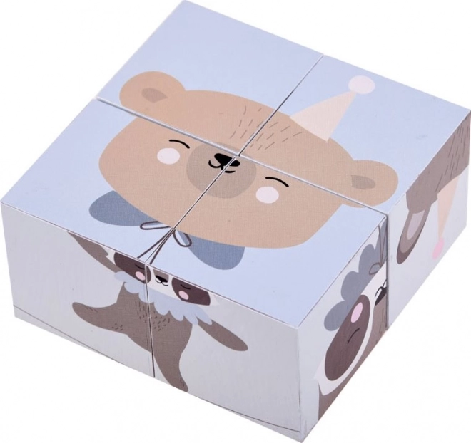 Cubes puzzle en bois avec des animaux