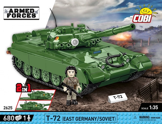 COBI 2625 Forces Armées T-72 (RDA/SOVIÉTIQUE), 1:35, 680 pcs, 1 figurine
