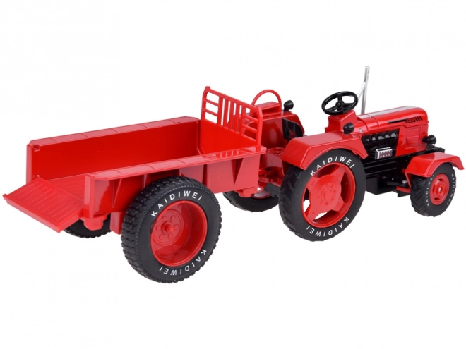 Tracteur métallique rouge avec roues en caoutchouc 1:18