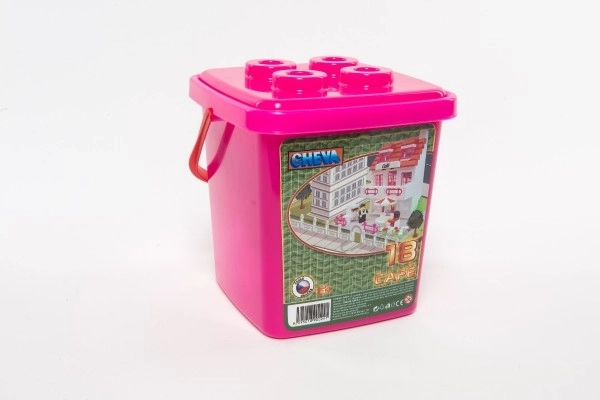 Jeu de construction Cheva 18 Pâtisserie en plastique 215 pièces dans un seau 17x22x17cm