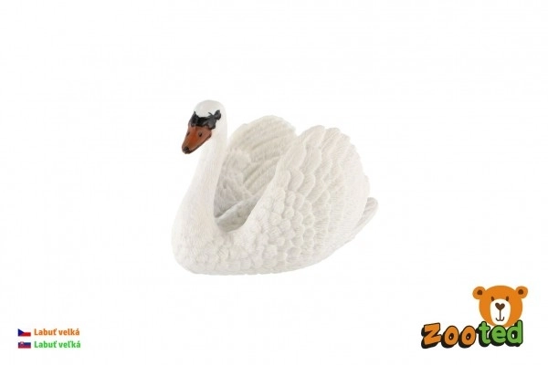 Cygne grand en plastique zooted 7cm dans un sachet