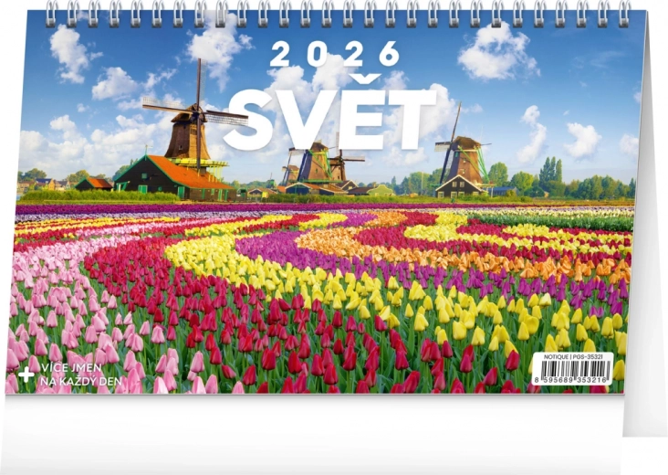 Calendrier de bureau Monde 2026
