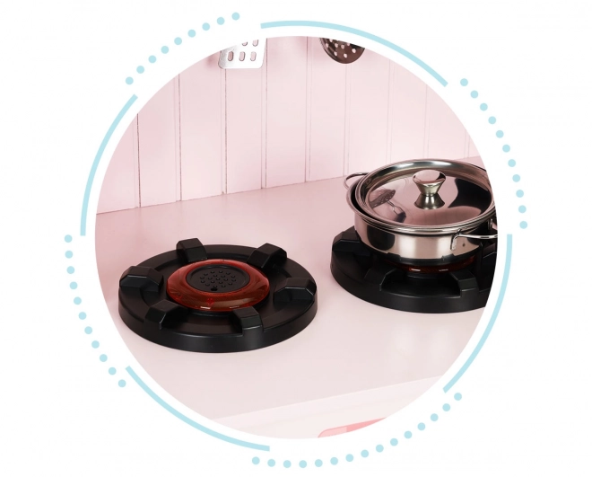 Cuisine enfant en bois, four, brûleurs micro-ondes, accessoires ECOTOYS
