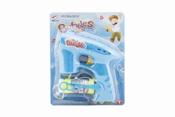 Pistolet à bulles en plastique 13 cm + 1 recharge pour piles