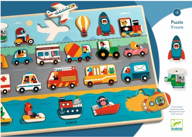 DJECO Puzzle en bois Transport