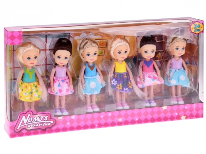 Belles mini-poupées 12 cm ensemble de 6 pièces