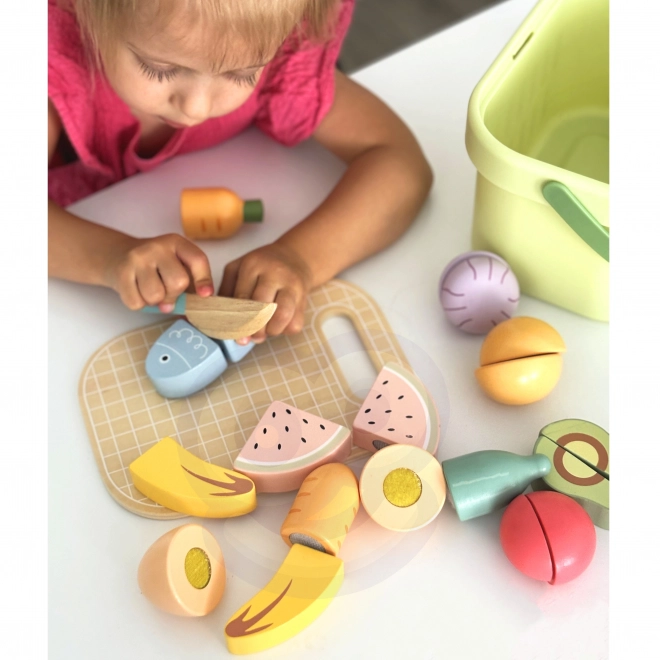 Set de découpe alimentaire en bois Tooky Toy