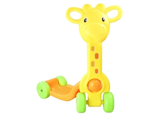 Trottinette enfant 4 roues girafe jaune