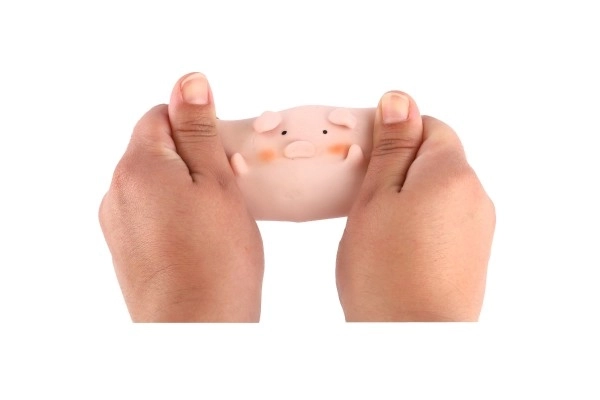 Cochonnet anti-stress en silicone 6cm 4 types 24pcs en boîte