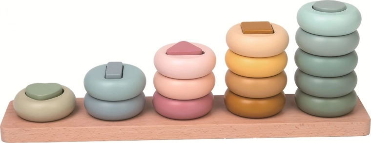 2kids toys puzzle d’emboîtement en bois – jouet Montessori pastel