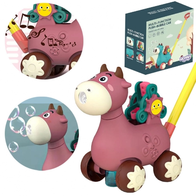 Woopie Vache avec des bulles et du son rose
