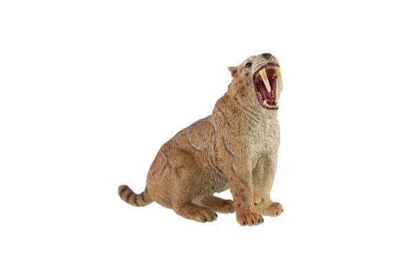 Tigre à dents de sabre jouet en plastique 11cm dans un sac