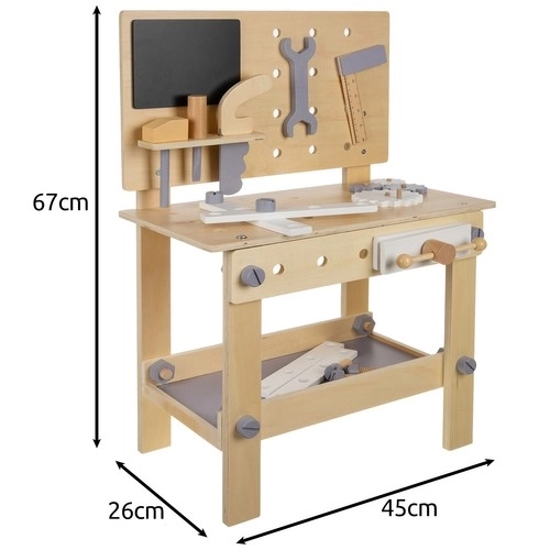 Kruzzel 24820 Atelier en bois pour enfants avec outils