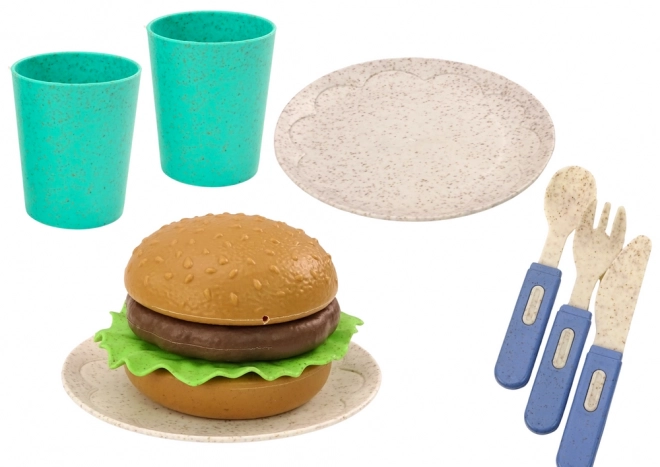 Set de dîner pour enfants avec assiettes, tasses et pichet
