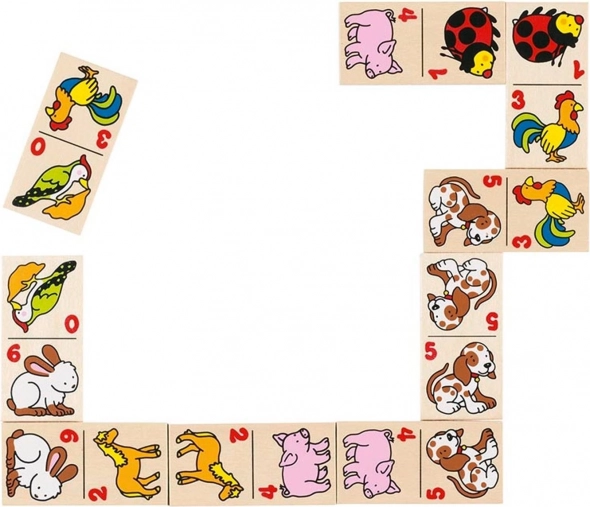 GOKI DOMINO animaux domestiques dans une boîte en bois