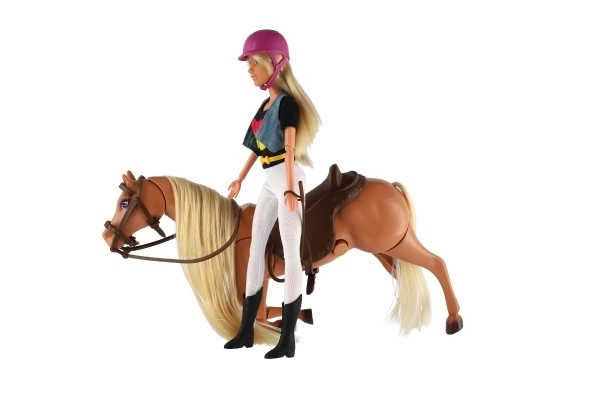 Cheval à bascule + Poupée cavalière Anlily articulée plastique avec accessoires dans une boîte 32x36x11cm