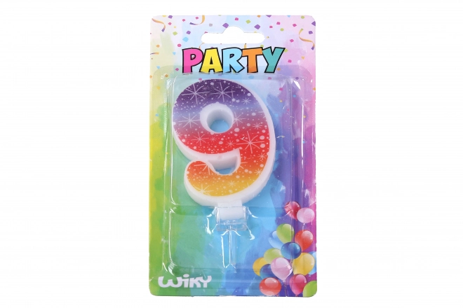 Bougie de fête numéro 9 Étoiles
