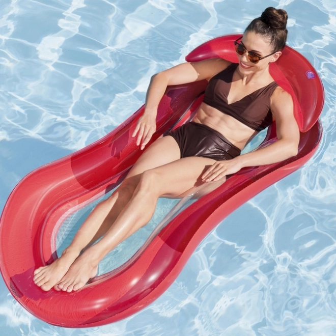 Matelas gonflable rouge avec fond en filet