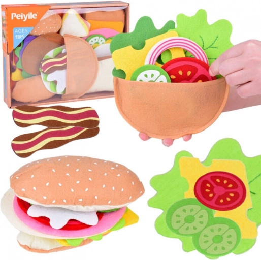 Ensemble textile souple pour fabriquer des sandwichs – pains et légumes pour enfants
