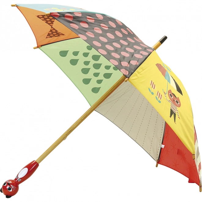Parapluie coloré pour enfants avec poignée en forme de chat