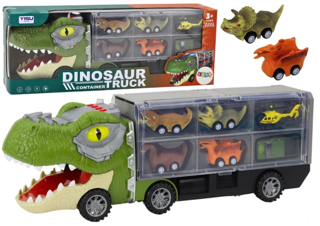 Camion de Transport de Dinosaures 6ks Lumières Sons Vert