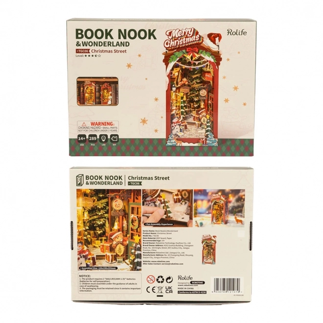 Cale-livres allée de Noël fabriquée à la main