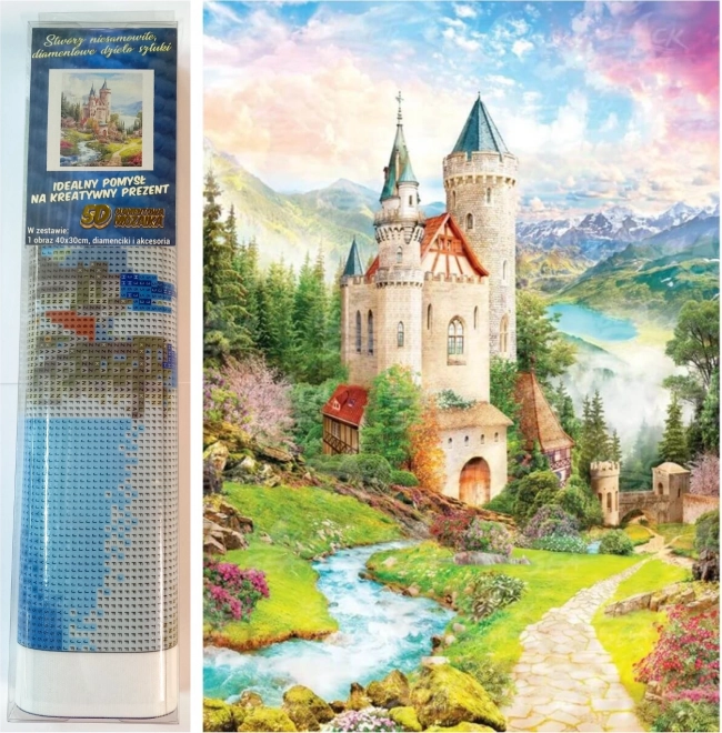 Peinture diamant - Château de conte de fées II. 30x40 cm