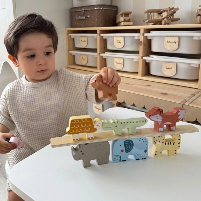 Blocs en bois animaux Montessori 9 pcs de Tooky Toy