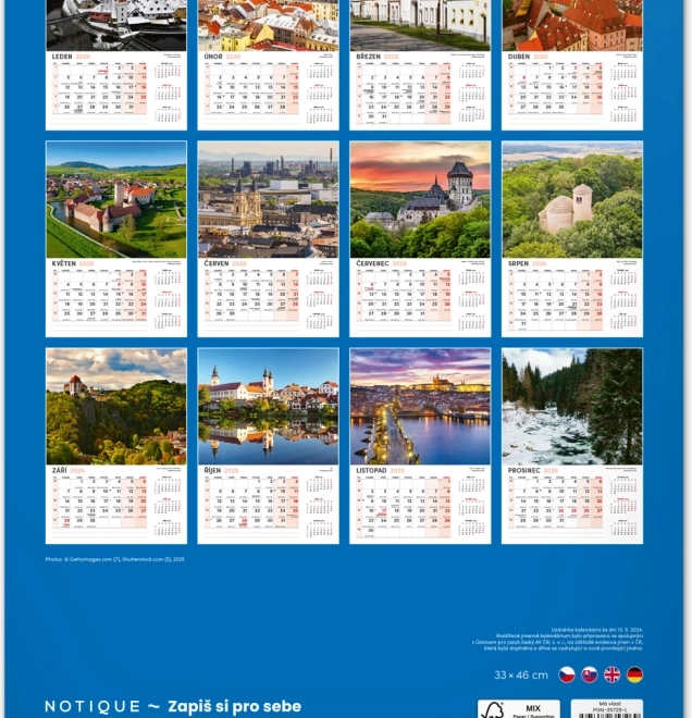 Calendrier mural Ma patrie 2026