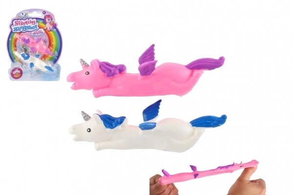 Licorne 2 pcs extensible volante projectable anti-stress silicone 10cm sur carte