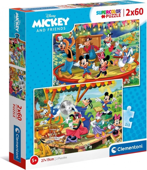 Puzzle 2x60 pièces - Mickey et ses amis