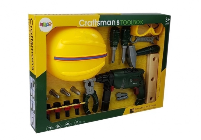 Kit pour bricoleurs Perceuse à batterie Lunettes de protection Casque