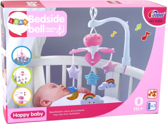 Mobile universel avec clip et jouets en peluche Rose