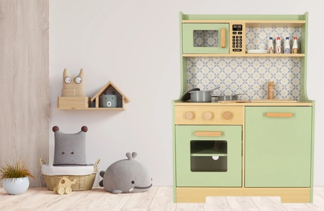 Cuisinière en bois MDF menthe pour enfants