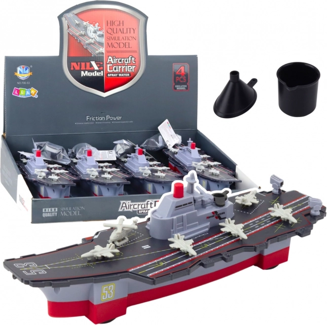 Bateau militaire avec propulsion et effets d’eau