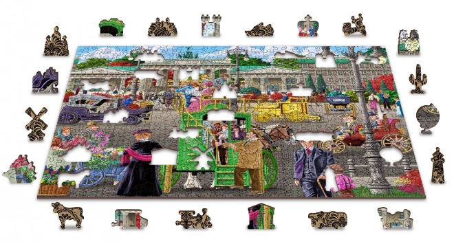 Puzzle en bois avec figurines - Place parisienne à Berlin