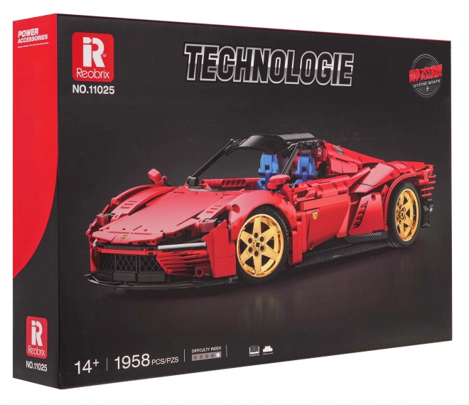 Ensemble de blocs de construction voiture de sport rouge
