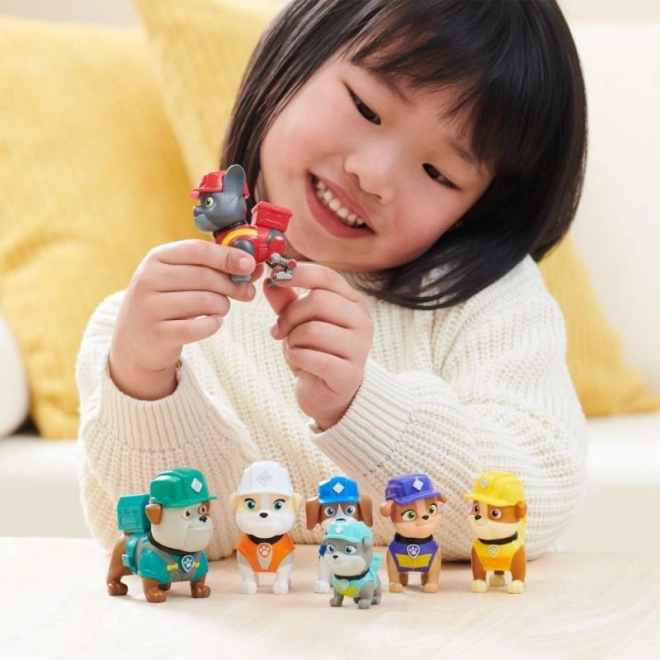 Figurines Pat' Patrouille – Rubble et son équipe, coffret cadeau 7 pièces