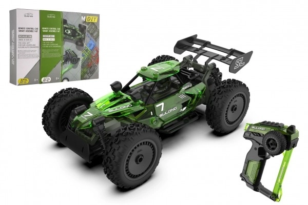 Buggy RC en plastique 22cm kit 24MHz à piles vert dans une boîte 34x25x7cm