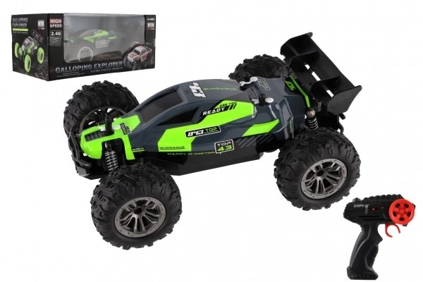 Buggy RC Auto vitesse 2,4GHz en plastique 25cm sur piles dans une boîte 31x14x18cm – Vert