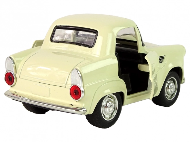 Voiture classique en métal avec portes ouvrantes et son