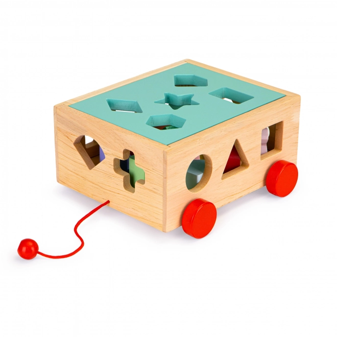 Chariot en bois de tri de formes avec blocs - bloc éducatif pour enfants