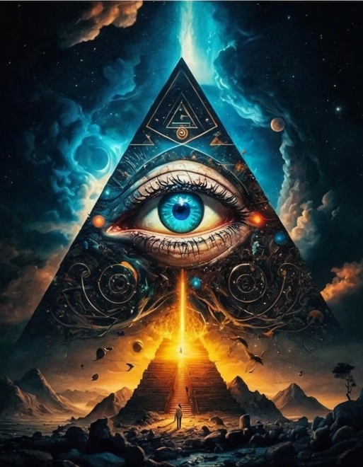 Peinture diamant L’Œil clairvoyant dans la pyramide 30x40 cm