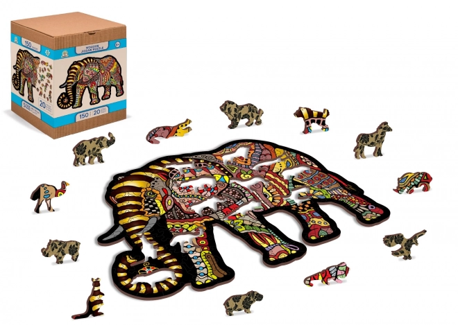 Puzzle en bois Wooden City Éléphant magique 150 pièces EKO