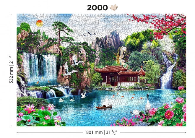Puzzle en bois Cascades dans un jardin japonais